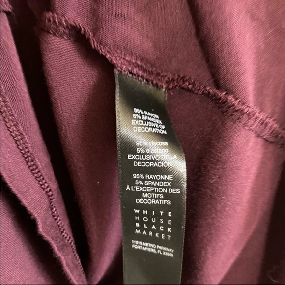 WHBM 3/4th bell sleeves maroon top drawstring details work business wear sz XS - Picture 8 of 9